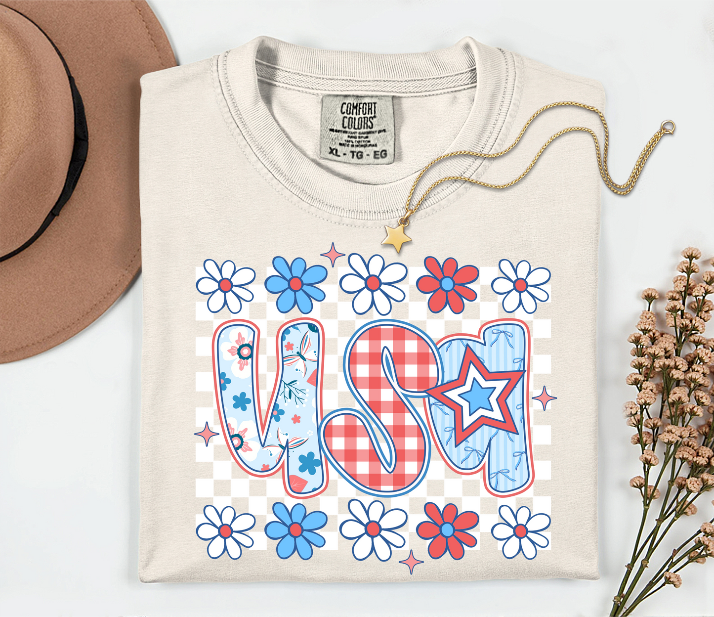 Flower Checkered USA