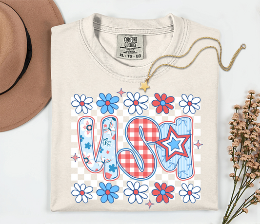 Flower Checkered USA